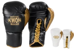 Gants De Boxe Pro - Cuir & Lacets, Kwon
