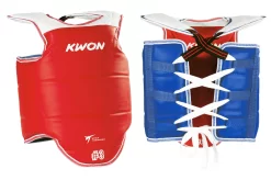 Plastron Taekwondo WTF Réversible, Style Coréen (Lacets), Kwon -Boutique de boxe plastron competition double coree wtf ce kwon 5