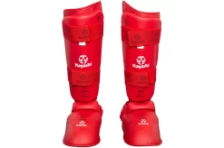 Protège-tibias & Pieds WKF, Amovibles, Hayashi -Boutique de boxe protege tibias et pieds karate wkf hayashi 4